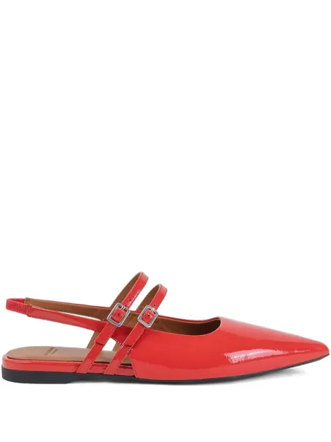 VAGABOND Hermine patent leather slingback ballet flats Red 573326076