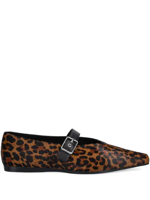 VAGABOND Wioletta leopard-print buckled ballet flats Brown 590116194