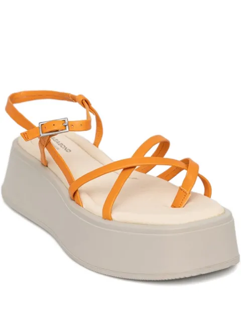 VAGABOND criss-cross strappy platform sandals Orange 513410144
