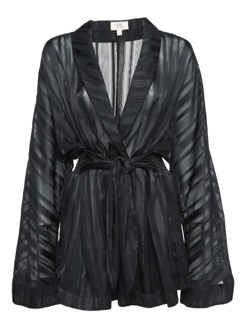 CAMILA COELHO Amelia striped romper Black 1032260