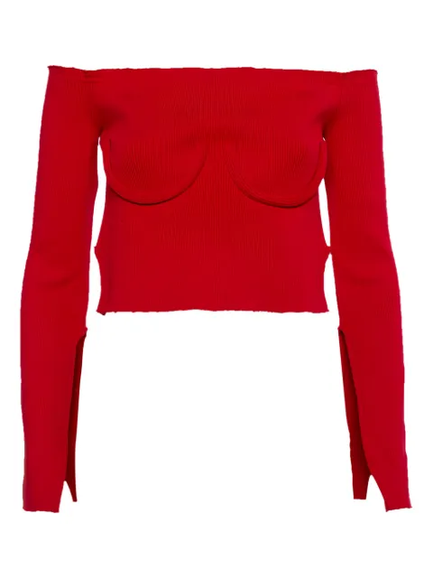 ORSEUND IRIS underwire ribbed top Red 437245