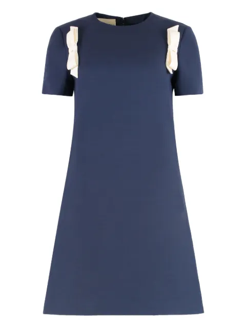 Valentino Garavani bow-embellished shift dress Blue BVAFS21CF