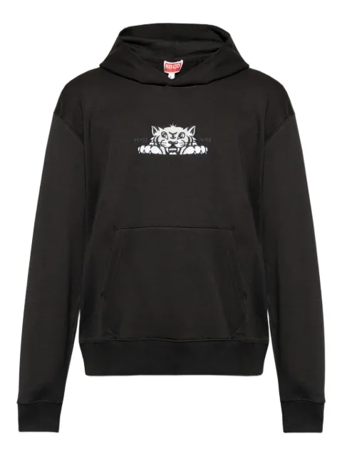 Kenzo logo-embroidered hoodie Black FF65HO2534MF