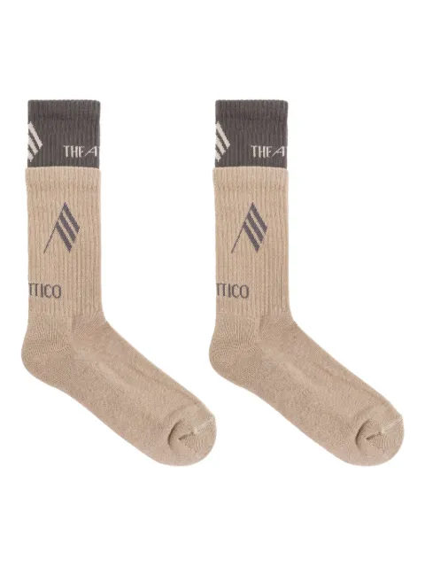 The Attico flag-logo cotton socks Neutrals 251WCAK00023CCC121AA