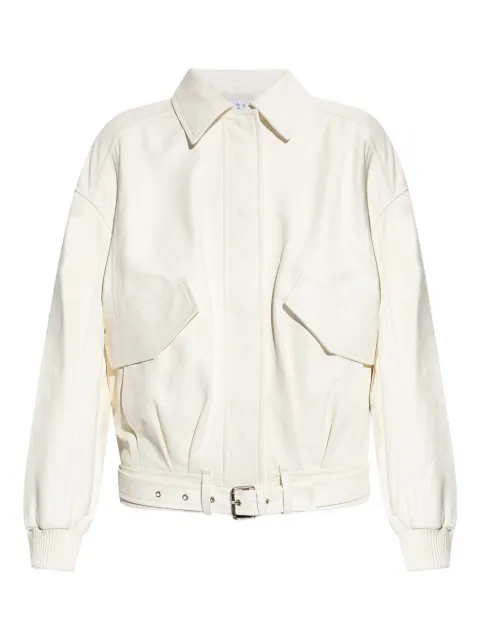 IRO Manka belted leather jacket White WP137MANKA