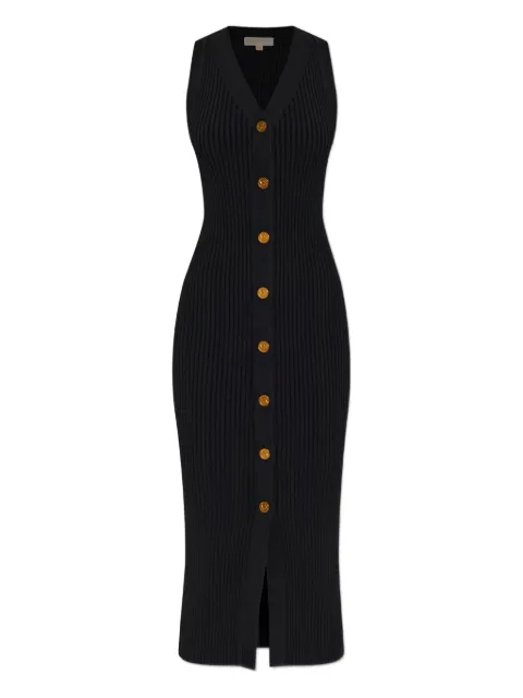 Michael Kors V-neck ribbed dress Black MT5832533D