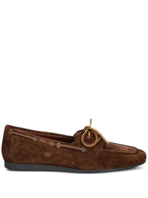VAGABOND Hillary lace-up suede boat shoes Brown 592544089