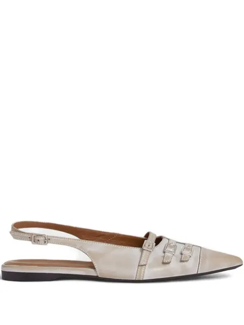 VAGABOND Hermine buckled slingback ballet flats Neutrals 553311807