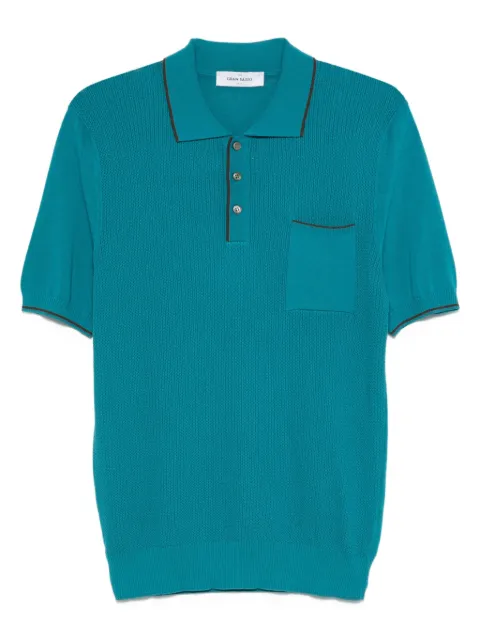 Gran Sasso ribbed pocketed polo shirt Blue 5719620743