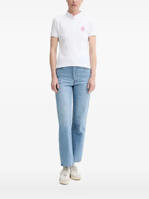 The Kooples embroidered-logo polo top White FPOC30011K