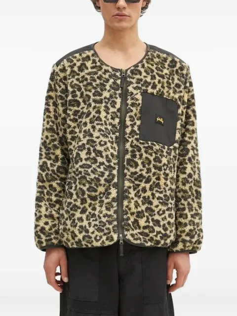 stan ray leopard-print panelled jacket Neutrals AW2406870