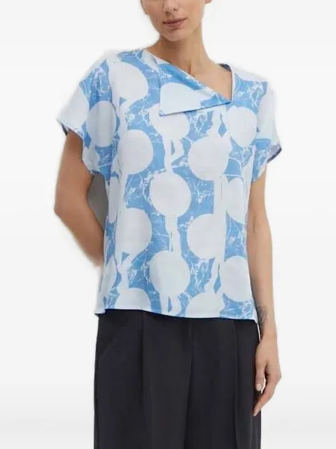 Tiger of Sweden abstract-print short-sleeved blouse Blue S72290004