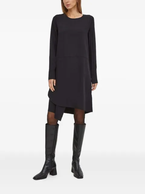 Tiger of Sweden long-sleeve overlay asymmetrical day dress Black S71216005