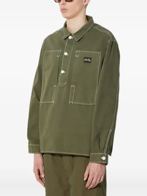 stan ray contrast-stitch half-buttoned shirt Green AW2311313
