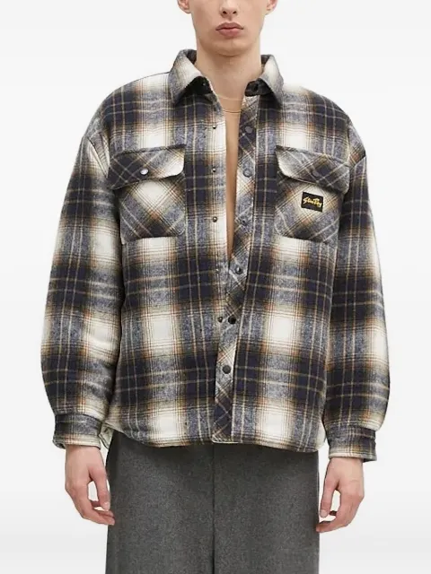 stan ray plaid-pattern shirt jacket Blue AW2405253