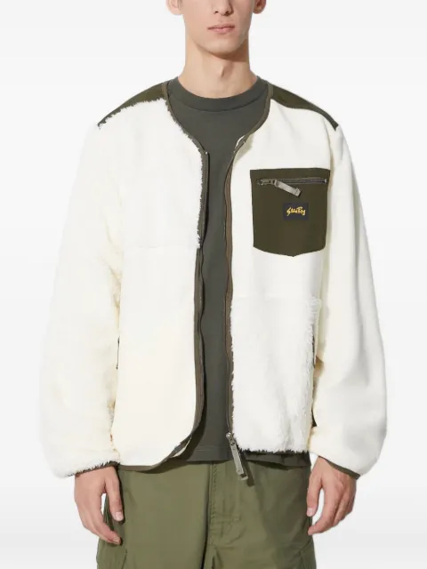 stan ray fleece panelled zip-up sweater Neutrals AW2319827