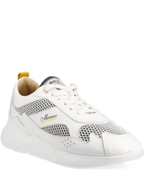 The Mercer Brand perforated leather trainers White ME231015100