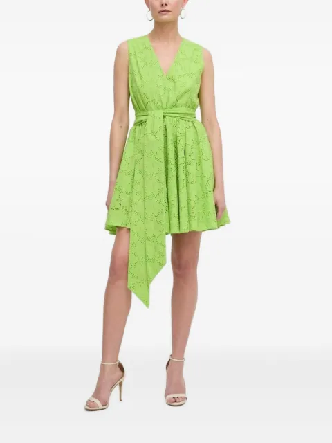 Silvian Heach eyelet-embroidered belted mini dress Green GPP24319VE