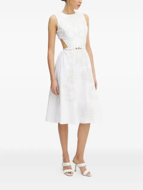 Silvian Heach embroidered cut-out midi dress White GPP25342VE
