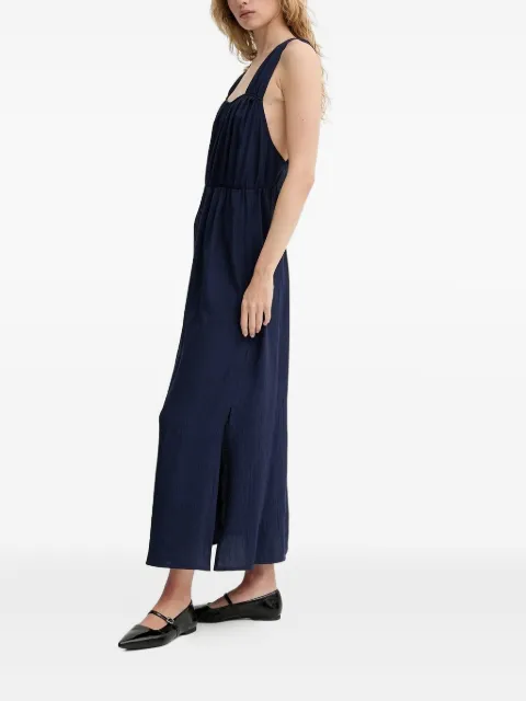 Sessùn Helene cross-back gold-detail maxi dress Blue 25205036