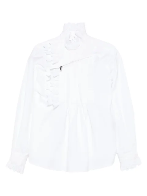 Coperni ruffled pleated shirt White COPCH54F2038