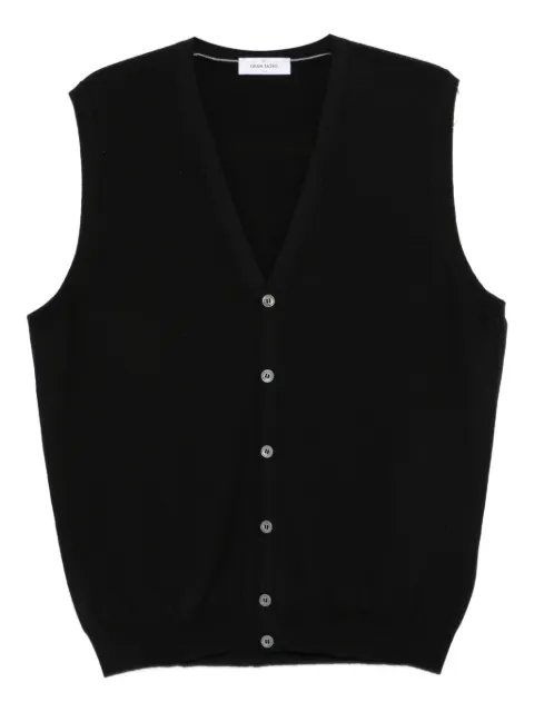 Gran Sasso virgin wool sleeveless cardigan Black 5818214296