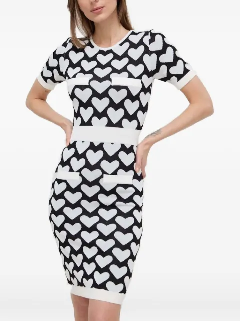 Silvian Heach heart-print short-sleeve mini dress Black GPP24479VE