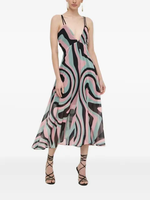 Silvian Heach geometric-print midi dress Black GPP24332VE