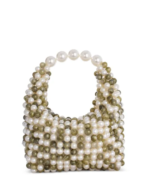 0711 small Jodie beaded mini bag White 0711FW2533