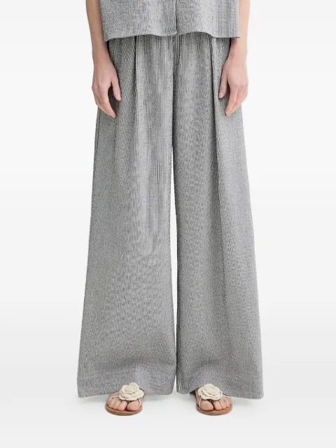 Sessùn pinstripe elasticated-waist palazzo pants Grey 25207004