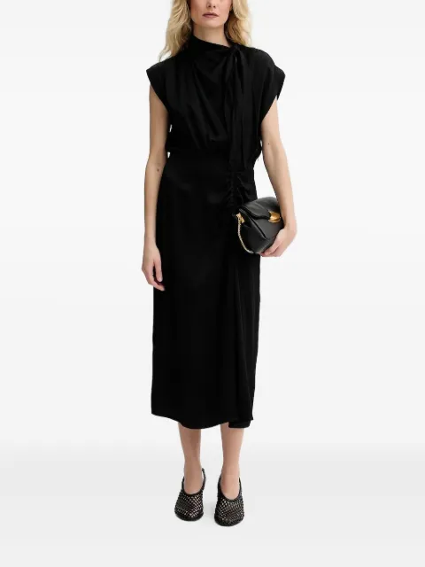 Sessùn gathered-neck midi dress Black 25205021