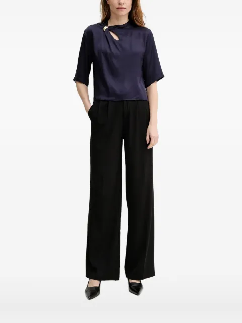 Sessùn Layla ring-detail short-sleeve blouse Blue 25210039
