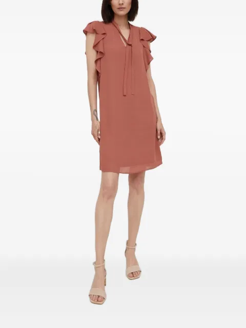 Pennyblack ruffled-sleeve mini dress Brown 12210922