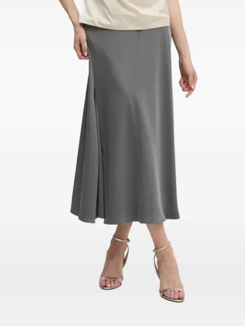 Sandro Ferrone satin midi A-line skirt Grey SFS32YBE
