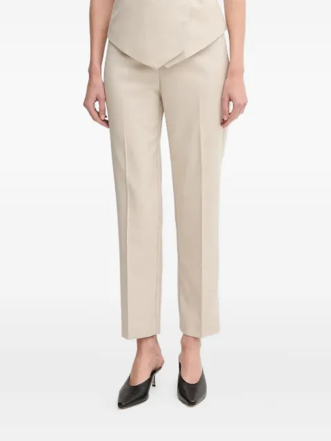 Sandro Ferrone wrap-front darted trousers Neutrals S23XBE