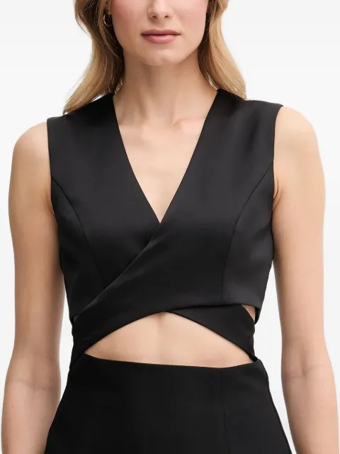 Sandro Ferrone cut-out V-neck top Black S23XBEBARMAN
