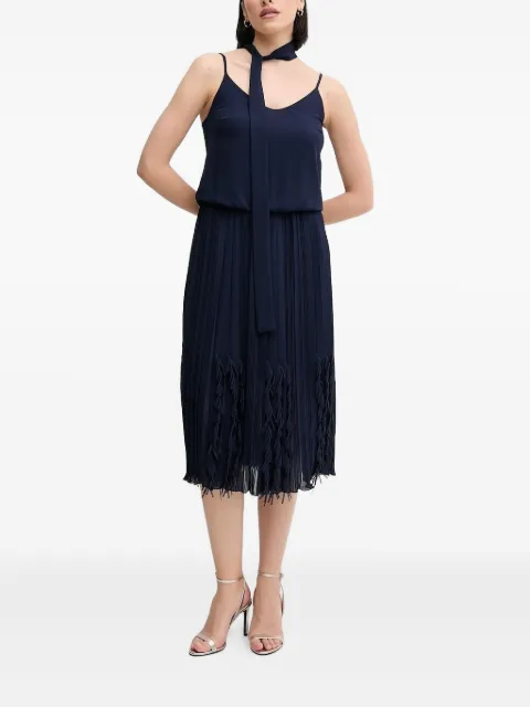 Sandro Ferrone ruffle-hem midi dress Blue S18XBE