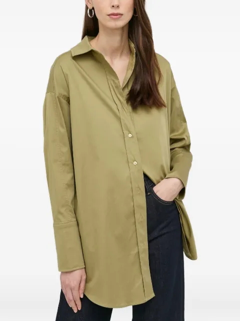 Notes du Nord long-sleeve curved-hem shirt Green 12688