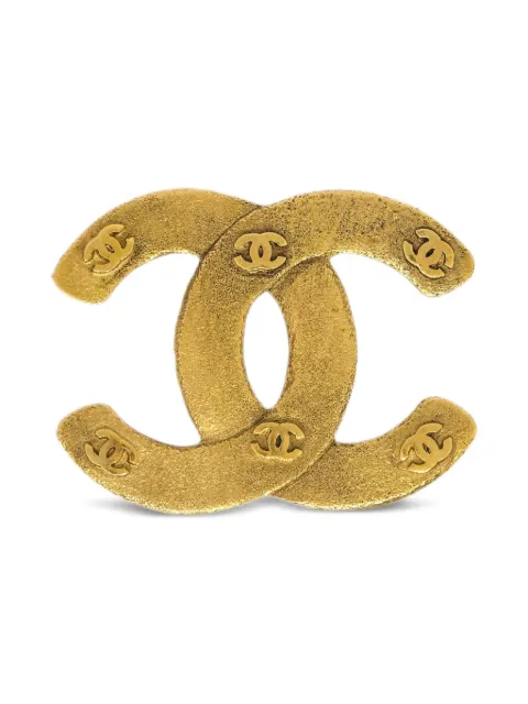 CHANEL Pre-Owned 1990-2000s CC brooch pin Gold B176416