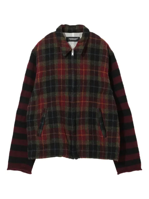 Undercover plaid-pattern zip-up jacket Red UC2E4214
