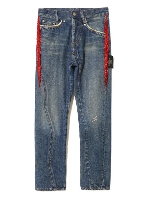 Undercover beaded-detailing trousers Blue UC2E15052