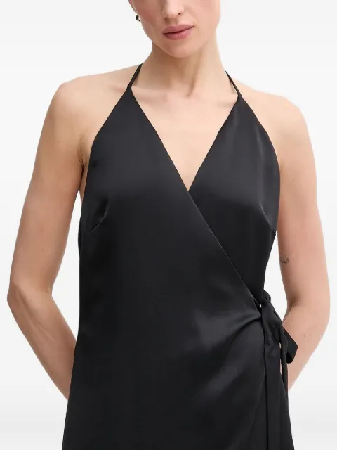 Sandro Ferrone halter-neck wrap-design maxi dress Black S18XBE