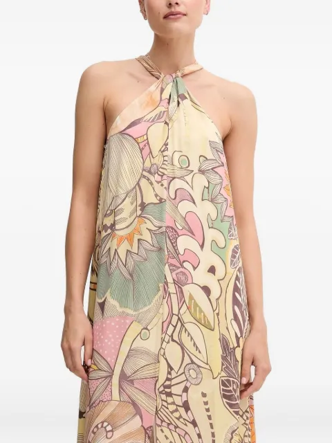 Sandro Ferrone halter-neck floral-print maxi dress Neutrals S18XBE