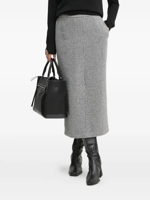 Sandro Ferrone houndstooth pocket midi skirt Black SFS18Y