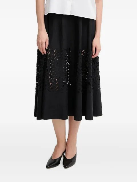 Sandro Ferrone cut-out flared midi skirt Black S18XBE