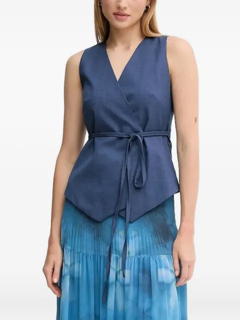 Sandro Ferrone wrap-effect sleeveless top Blue S23XBE