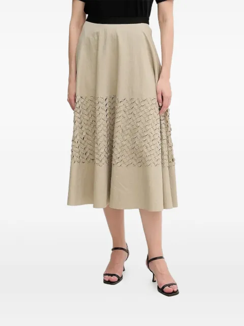 Sandro Ferrone circle-cut A-line midi skirt Green S18XBE