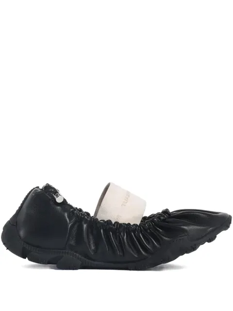 Rombaut ruched leather ballet flats Black S25T011