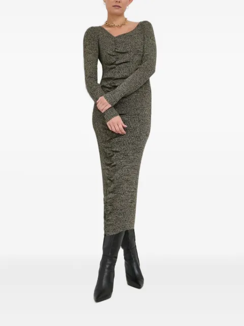 Notes du Nord square-neck ribbed midi dress Green 13293