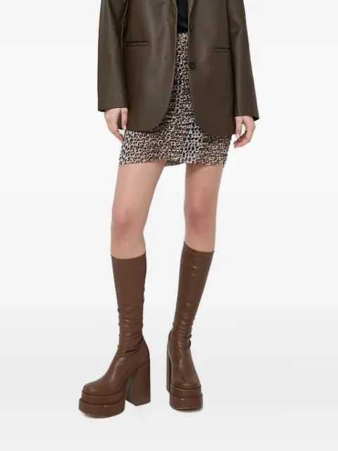 Notes du Nord leopard-print gathered mini skirt Brown 12978